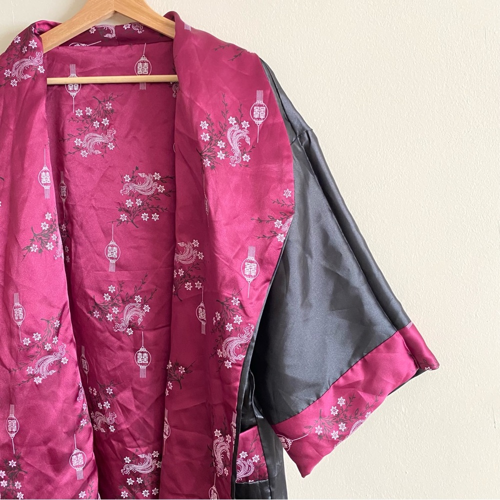 VINTAGE Japanese Silk Dragon Embroidered Kimono - L - Picture 8 of 16